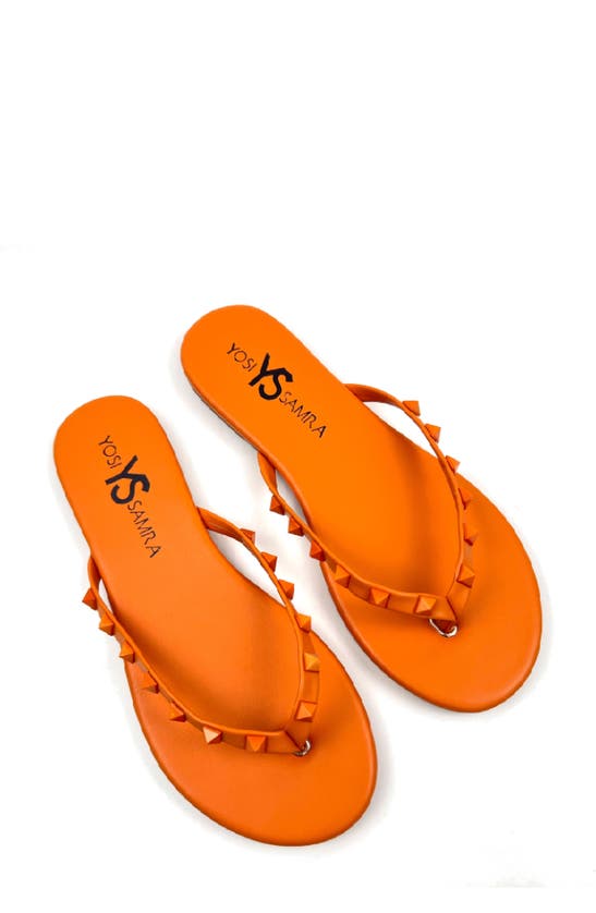 Shop Yosi Samra Rivington Flip Flop In Apricot Studs