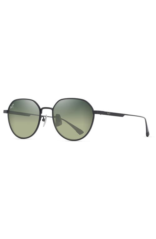 Maui Jim Kaulana 55mm Gradient Polarized Round Sunglasses In Matte Black