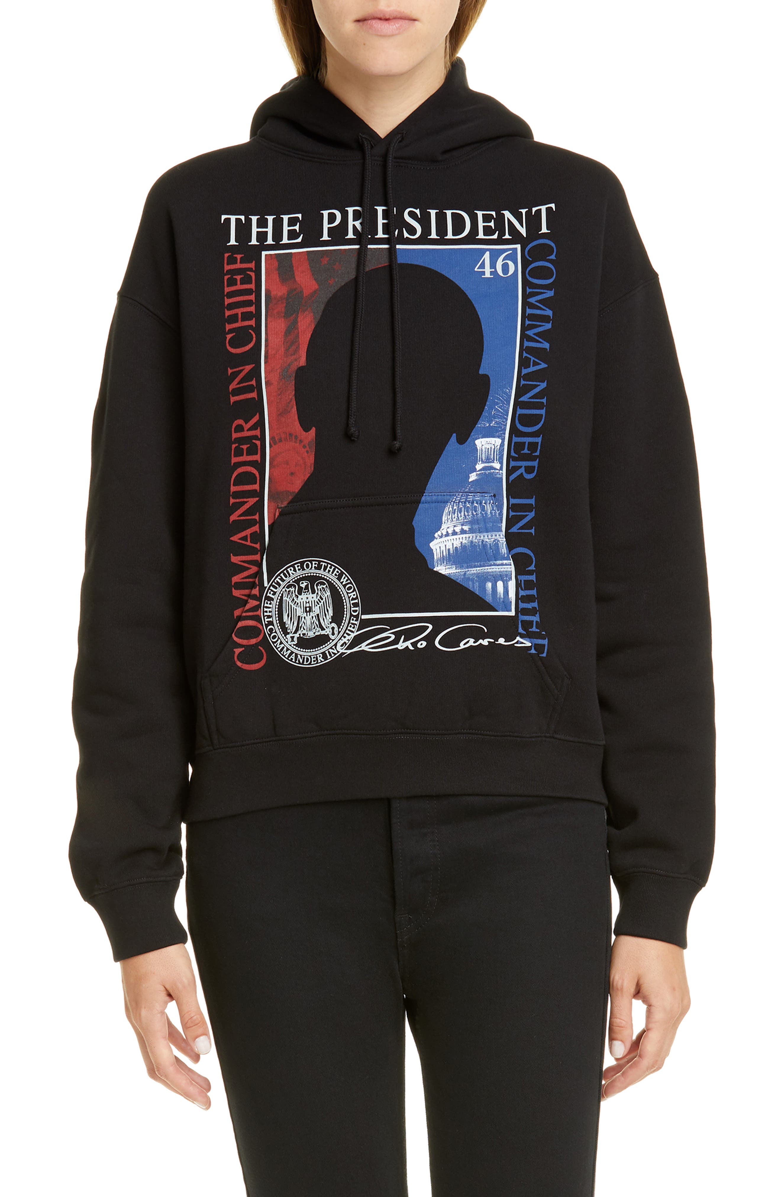Vetements Tops President Graphic Crop Cotton Hoodie
