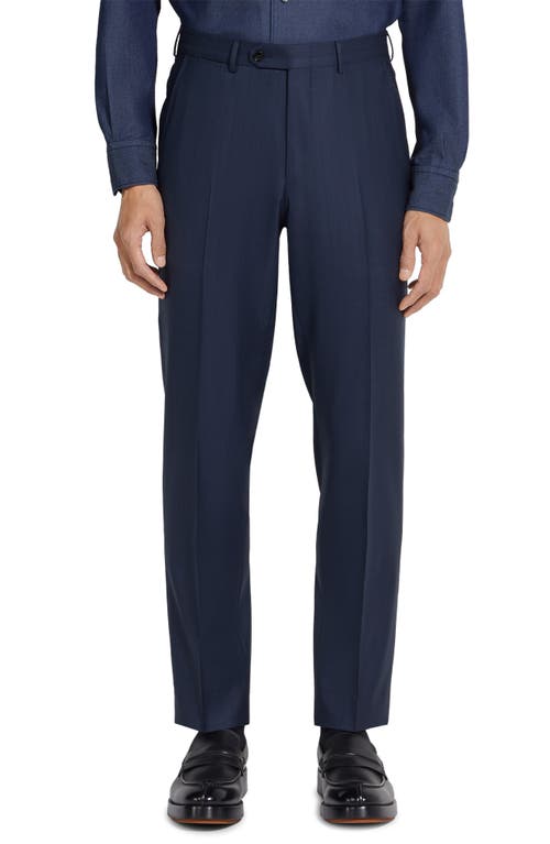 Zegna Blue And Burgundy 15milmil15 Wool Suit In Navy Blue