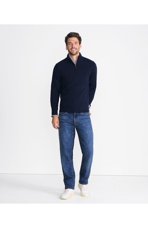 Shop Lands' End Fine Gauge Cashmere Quarter Zip In Radiant Navy