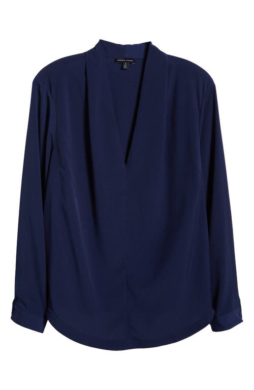 Universal Standard Better Than Crêpe De Chine V-neck Top In Vivid Navy
