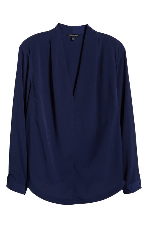 Shop Universal Standard Better Than Crêpe De Chine V-neck Top In Vivid Navy