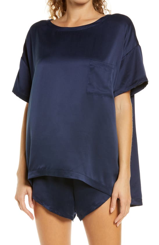 Shop Lunya Washable Silk Short Pajamas In Deep Bluednu