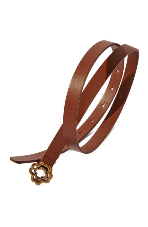 Shop Maje Slim Clover Belt In Camel