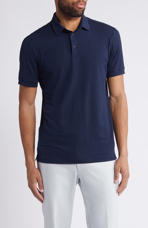 Copa Trim Fit Stripe Performance Polo in Navy Solid