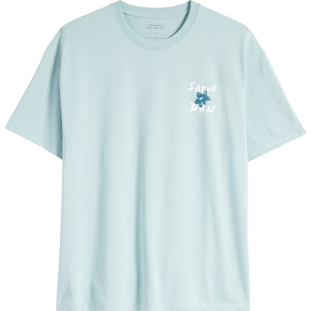 Saturdays Surf Nyc Saturdays Nyc Flower Relaxed Graphic T-shirt In Canal Blue