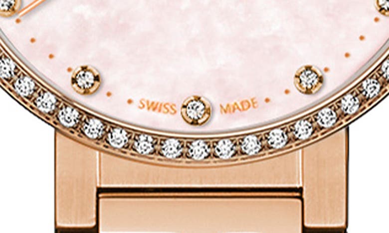 Shop Fendi Forever  Diamond Swiss Quartz Bracelet Watch, 29mm In Rosegold