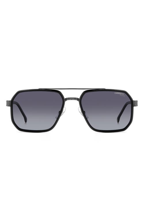 Carrera Eyewear 58mm Polarized Rectangular Sunglasses In Metallic