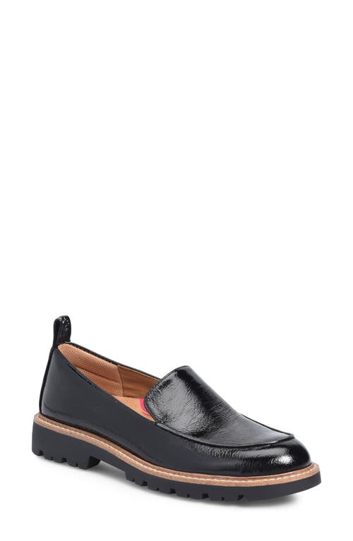 Lindee Lug Sole Loafer in Black Patent