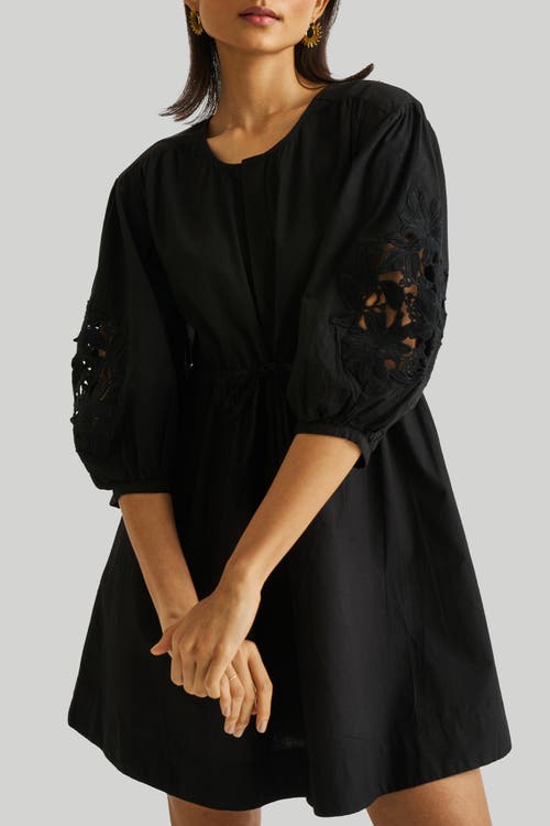 Shop Reistor Shirt Dress With Balloon Sleeves In Black