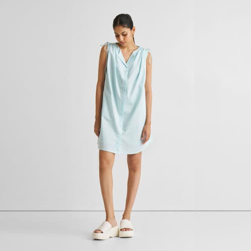 Reistor Shirt Dress With Shoulder Tie Details In Summer Blue