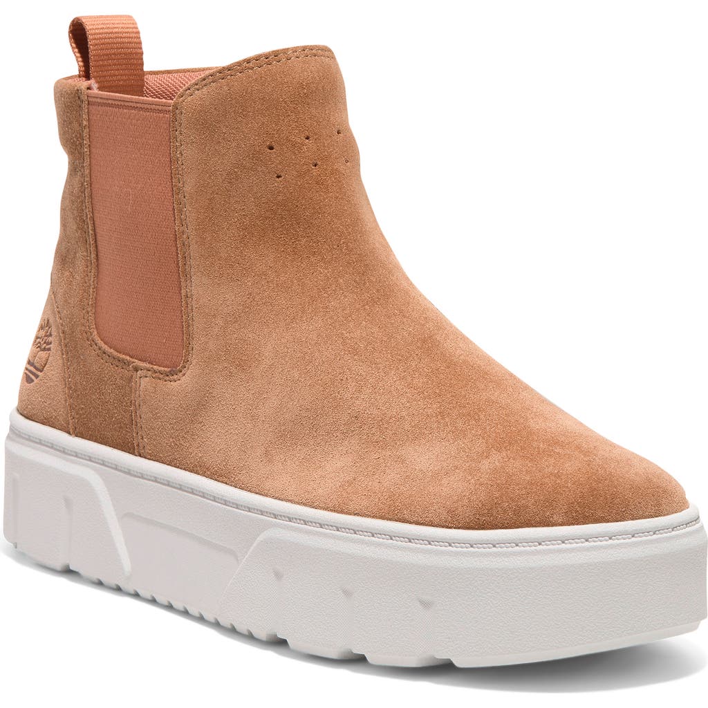 Timberland Women's Laurel Court Mid Pull On Sneaker In Rust Suede