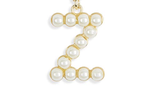 Meshmerise Imitation Pearl Initial Pendant Necklace In Yellow-z