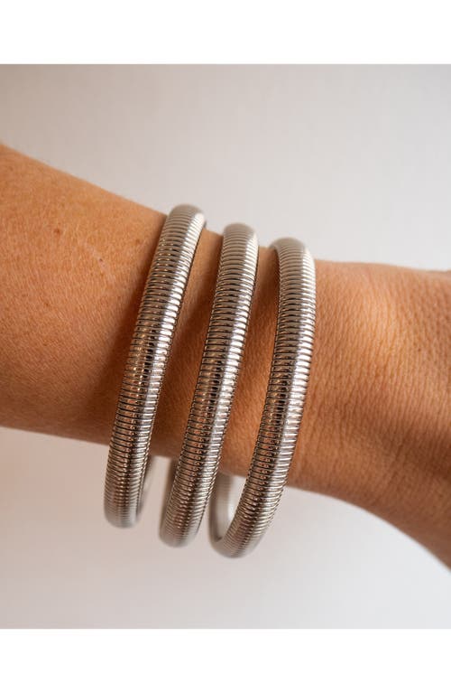 Shop Luv Aj Set Of 3 Flex Chain Bracelets In Silver