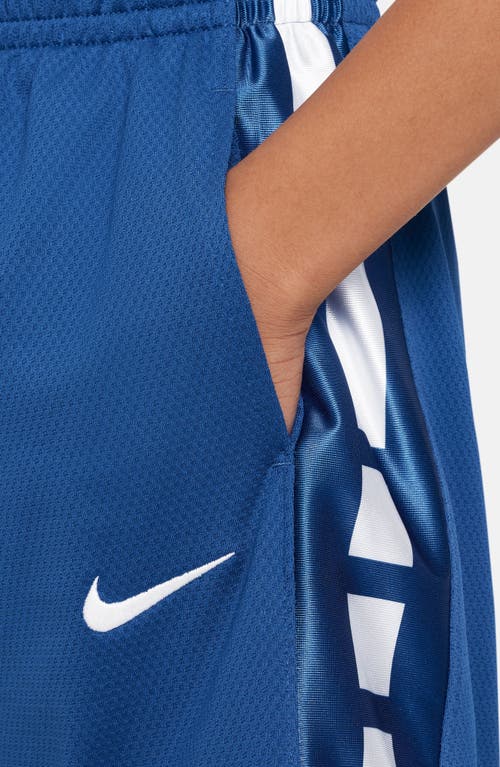 Nike Dri-fit Elite 23 Big Kids' (boys') Basketball Shorts In Game Royal/white