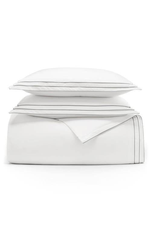 Boll & Branch Signature Triple Pleat Duvet Cover & Sham Set in White/Shore 