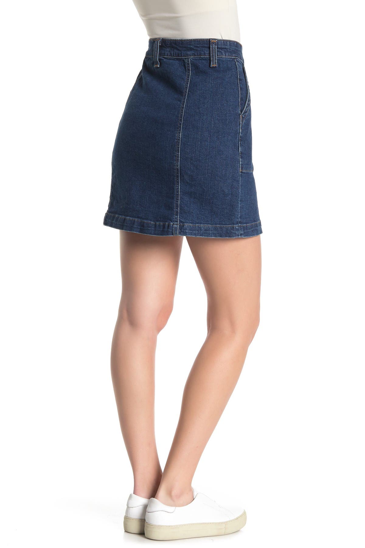 j crew button front denim skirt