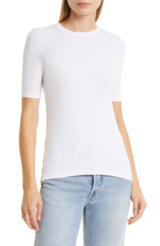 Atm Anthony Thomas Melillo Stretch Modal Crewneck Top In White