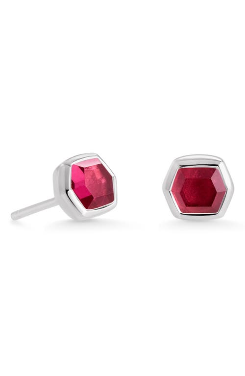 Kendra Scott David Stud Earrings in Red Garnet at Nordstrom