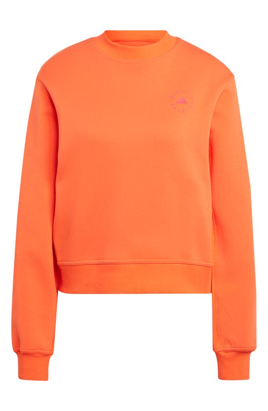 Shop Adidas By Stella Mccartney Logo Crewneck Sweatshirt In Active Orange