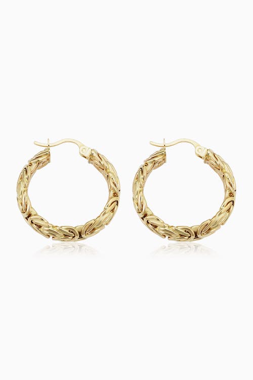 Oradina 14k Yellow Gold Byzantine Classic Hoops In Yellow Gold