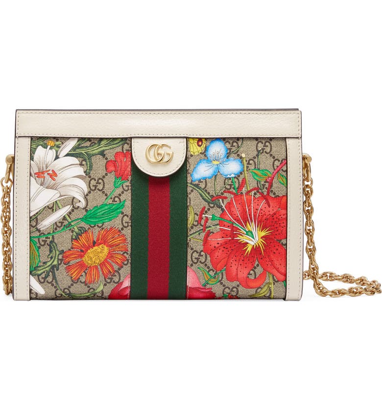 Gucci Small Ophidia Floral GG Supreme Canvas Shoulder Bag | Nordstrom