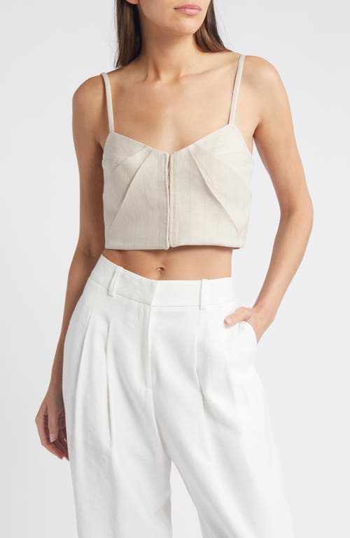 MANGO Gina Pleated Corset Top Light Beige at Nordstrom,