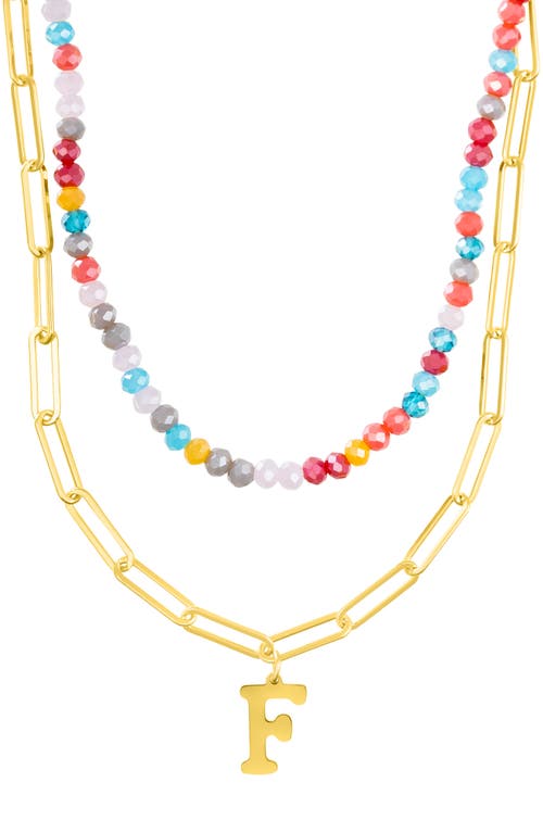Adornia Initial Layered Necklace In Multi-f