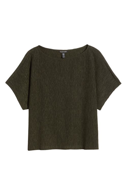 Shop Eileen Fisher Crinkle Bateau Neck Top In Seaweed