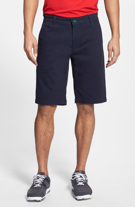Ag Green Label 'the Canyon' Flat Front Performance Shorts In Naval Blue