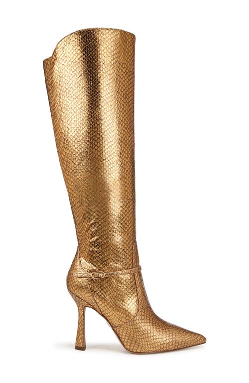 Shop Sam Edelman Elia Knee High Boot In Medallion Gold