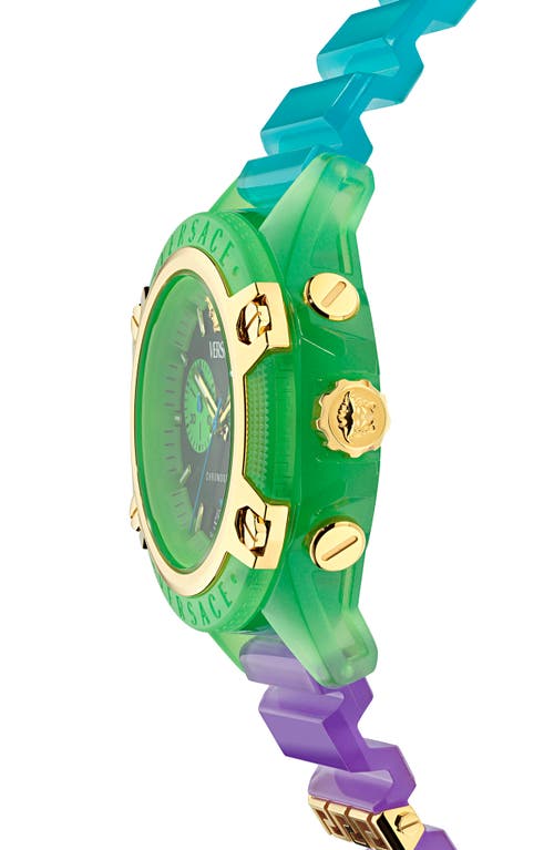 Versace Icon Active Chronograph, 44mm In Transparent Green