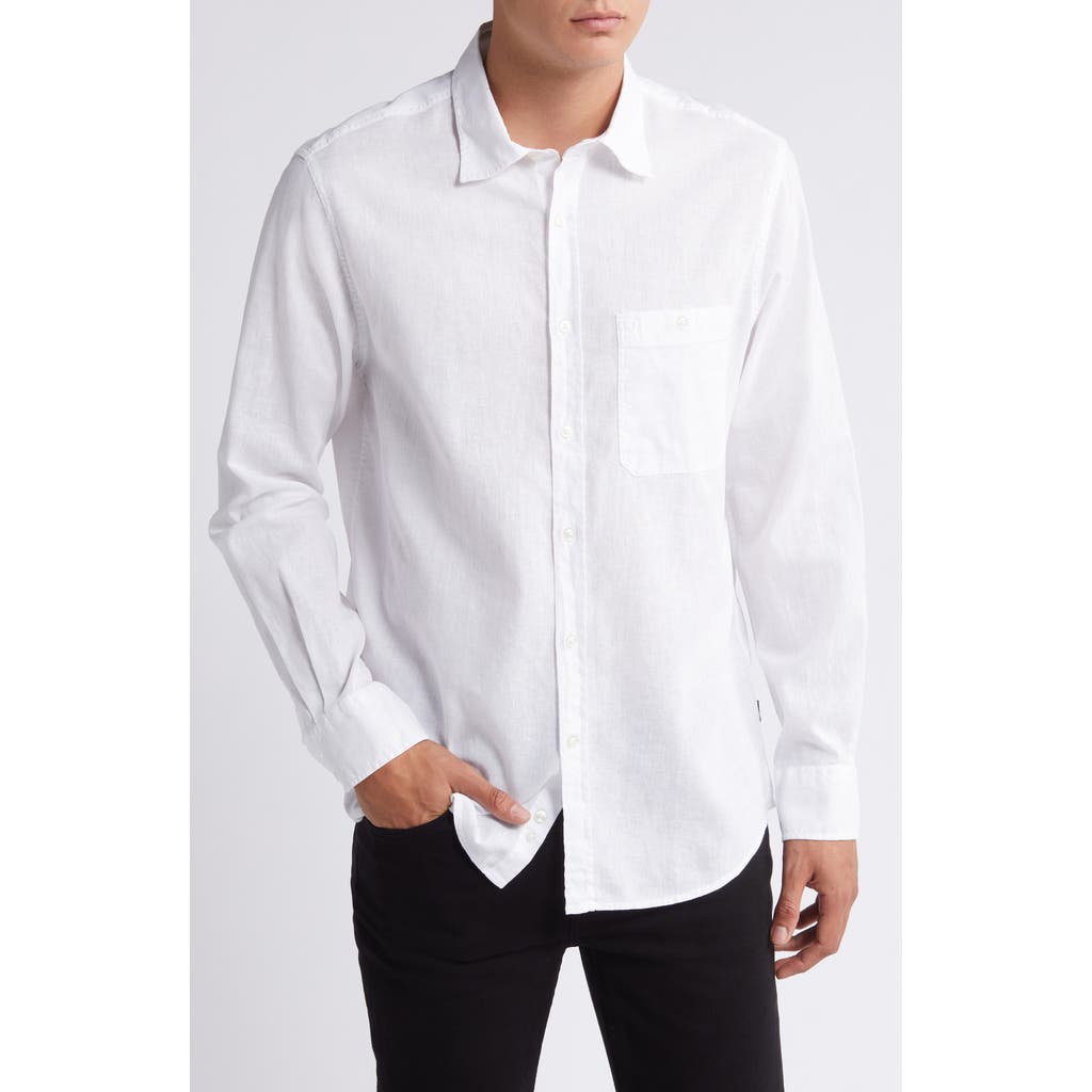 7 FOR ALL MANKIND 7 FOR ALL MANKIND SOLID COTTON & LINEN BUTTON-UP SHIRT