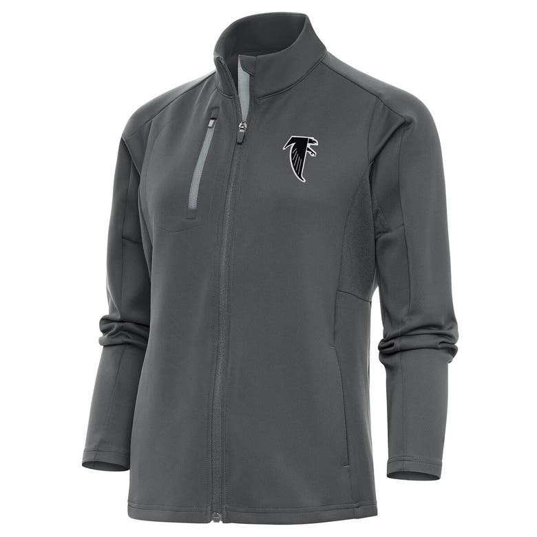 Shop Antigua Charcoal Atlanta Falcons Throwback Logo Generation Full-zip Jacket