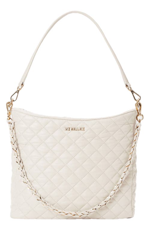 MZ Wallace Crosby Quilted Nylon Hobo Bag in Sandshell at Nordstrom