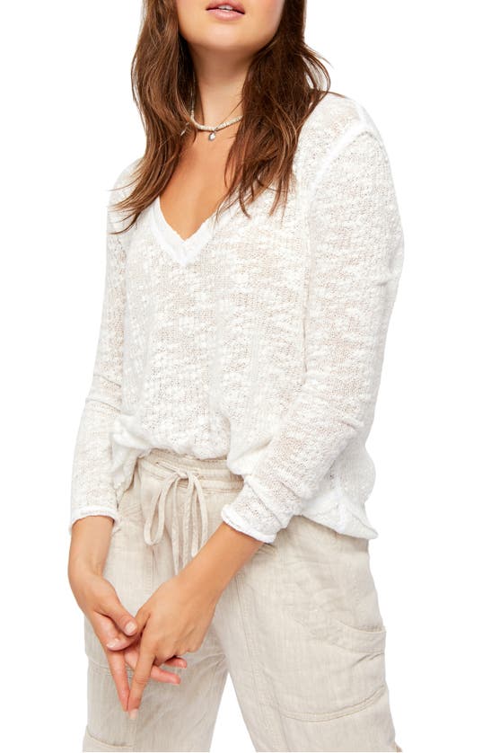 Free People Ocean Air Hacci Pullover In Ivory