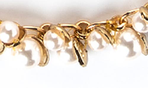 Deepa Gurnani Nani Faux Pearl Necklace In Gold