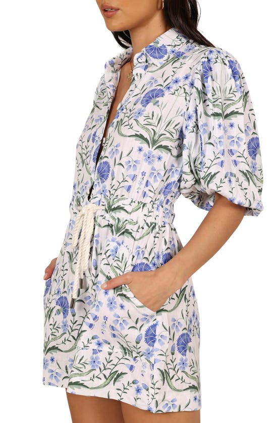 Petal And Pup Petal & Pup Annie Button Front Romper In Blue