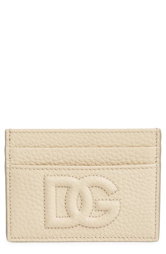 Dolce & Gabbana Dg Puffy Logo Leather Card Case In Sabbia 3