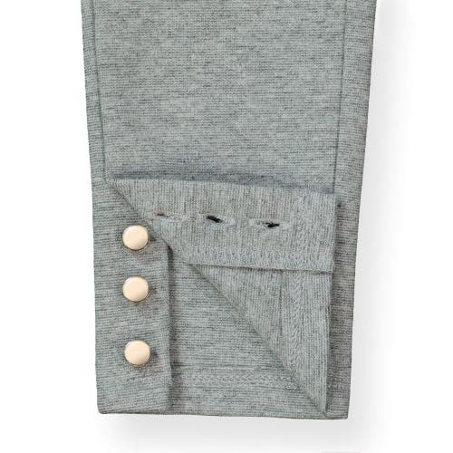 Hope & Henry Girls' Button Cuff Ponte Pant, Toddler In Heather Grey Button Cuff