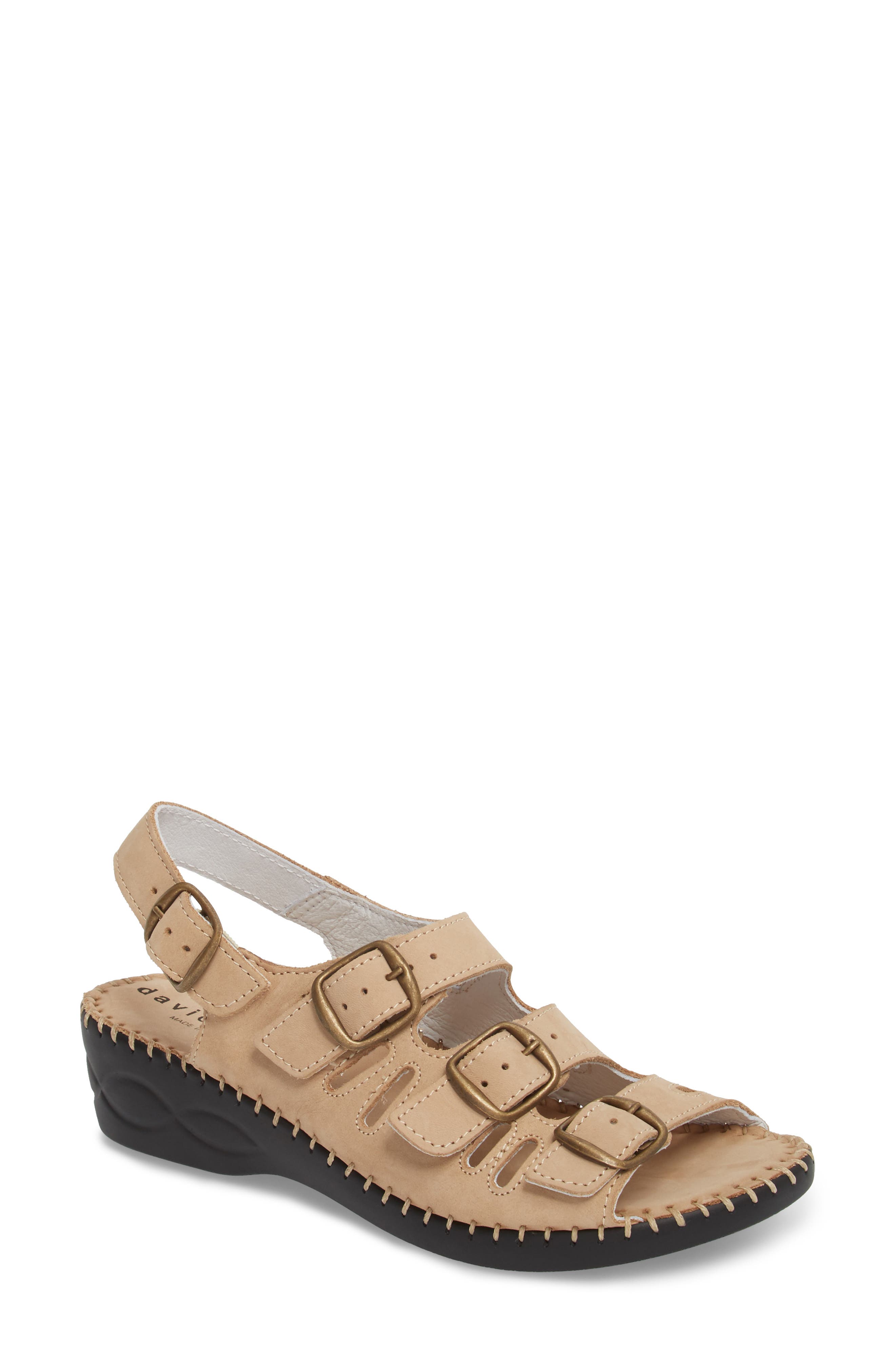 David Tate Luna Slingback Wedge Sandal, Beige