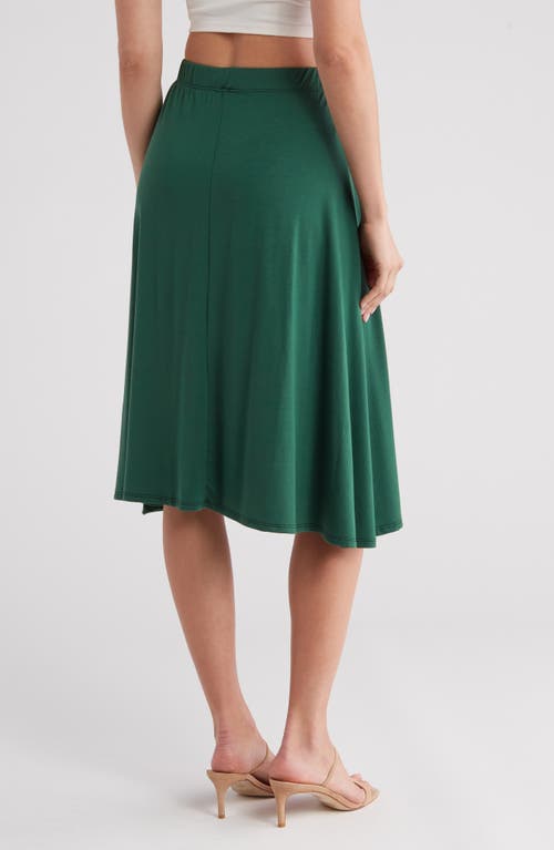 Go Couture Flare Midi Skirt In Juniper Green