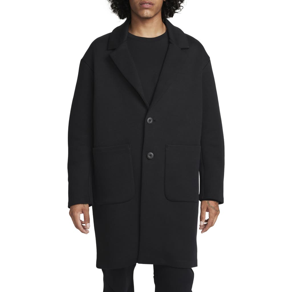 Nike Tech Fleece Reimagined Trench Coat In Black/black