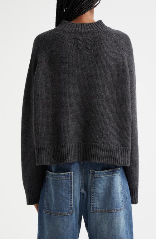 Shop Nili Lotan Haisley Wool Mock Neck Sweater In Dark Charcoal Melange