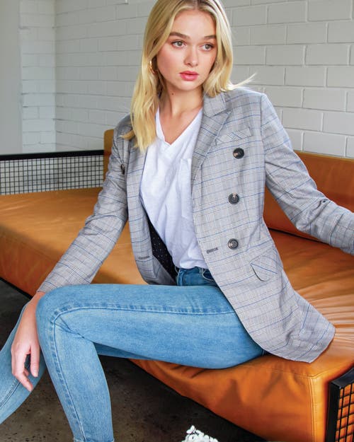 Shop Belle & Bloom Too Cool For Work Plaid Blazer In Charcoal