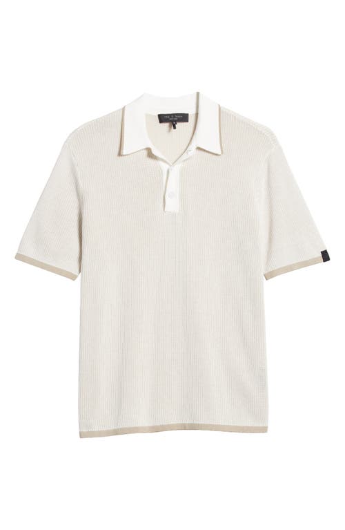 Shop Rag & Bone Harvey Knit Polo In Taupe Multi