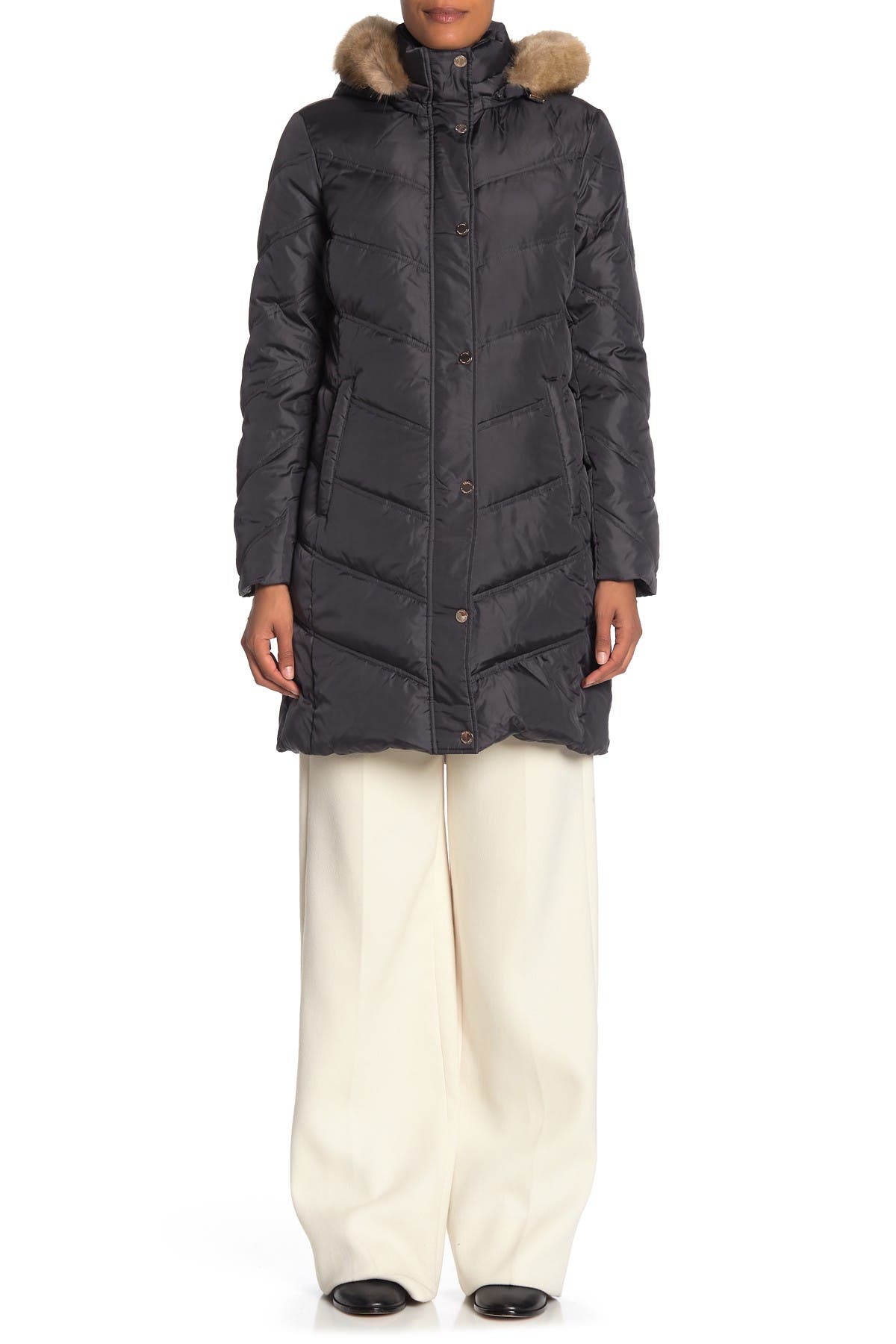 michael kors quilted down and faux fur parka