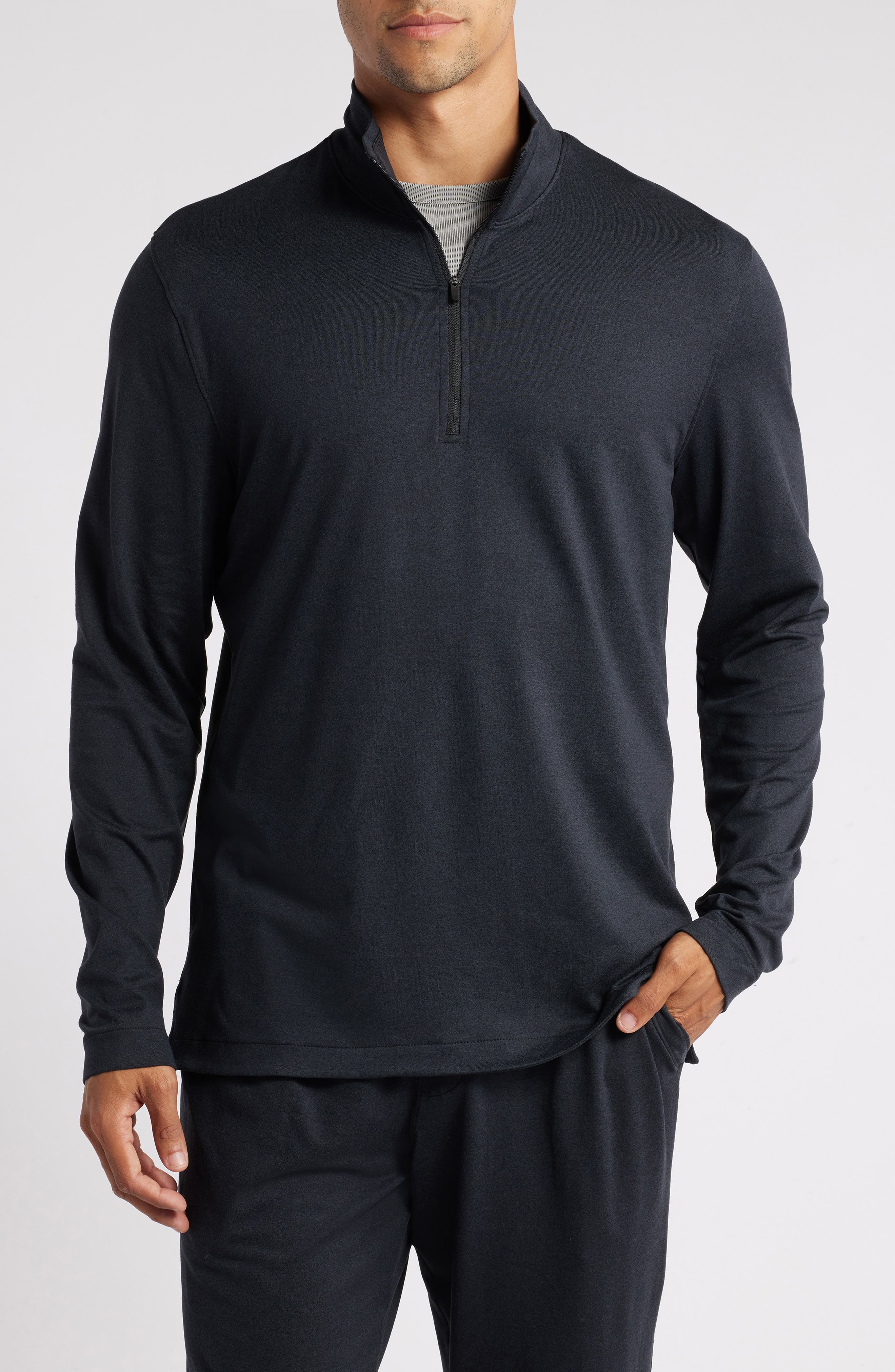 Zella Range Training Half Zip Pullover In Black