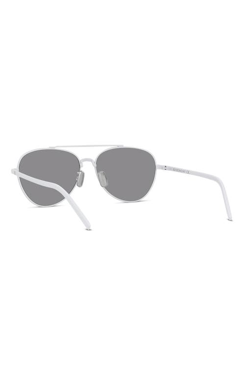 Shop Givenchy 56mm Aviator Sunglasses In White/smoke